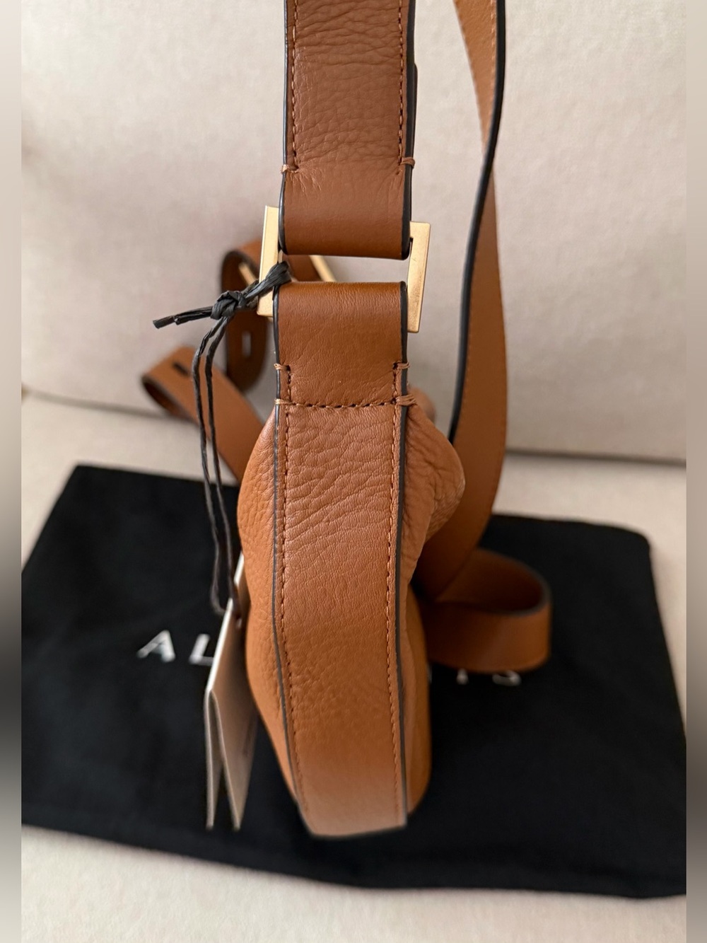 All Saints Half Moon Leather Crossbody - Sepia Brown - Picture 5 of 13